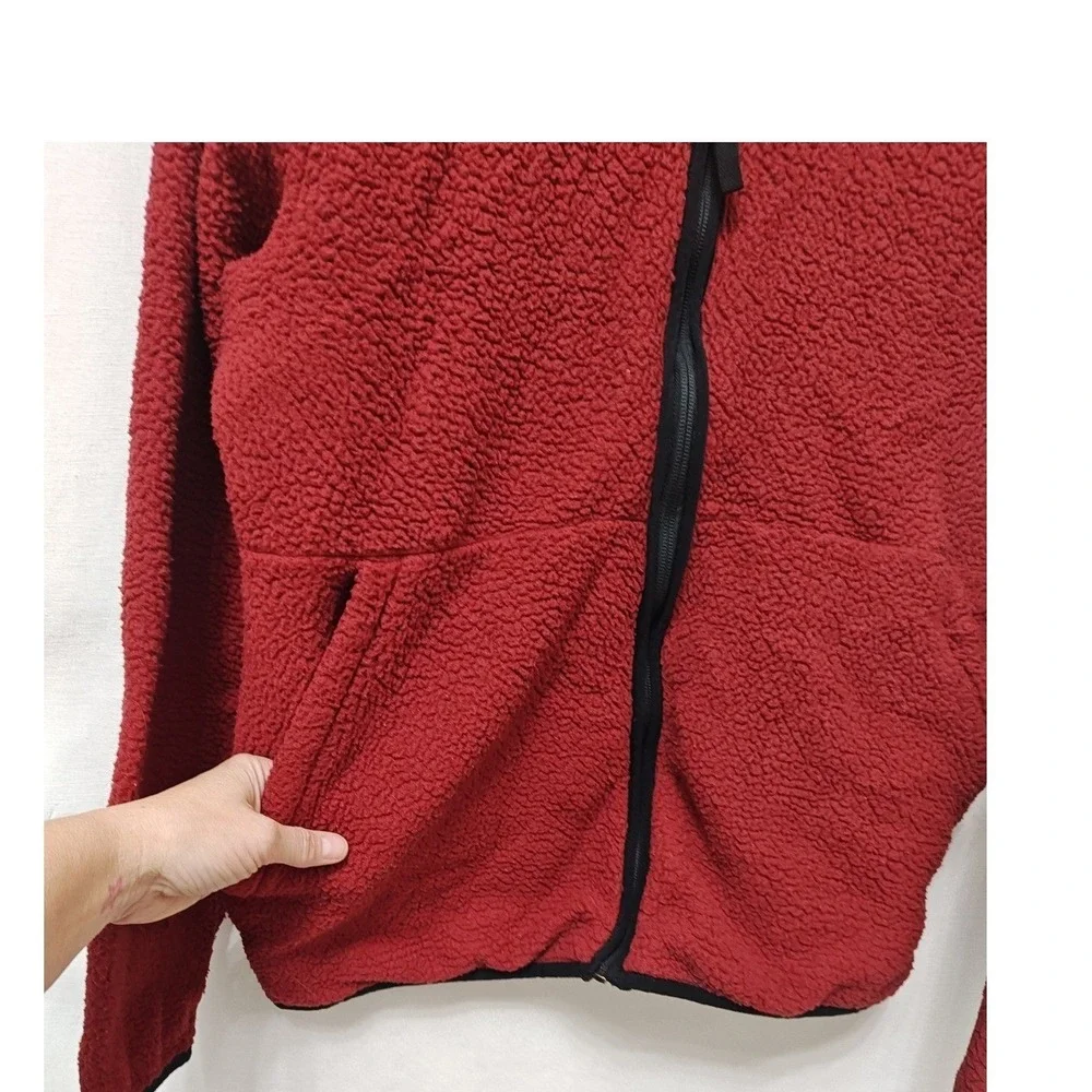 The North Face Dunraven Sherpa Full Zip Jacket‎ NF0A3YRM Mid weight Red Maroon M